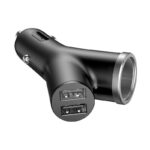 Baseus Circular Y type dual USB+cigarette lighter extended car charger 30W Dual (black)