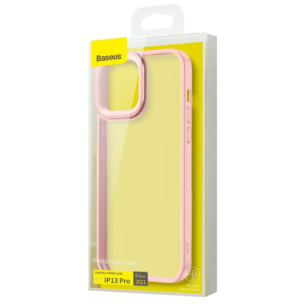 Baseus Crystal Transparent Case for iPhone 13 Pro (pink)