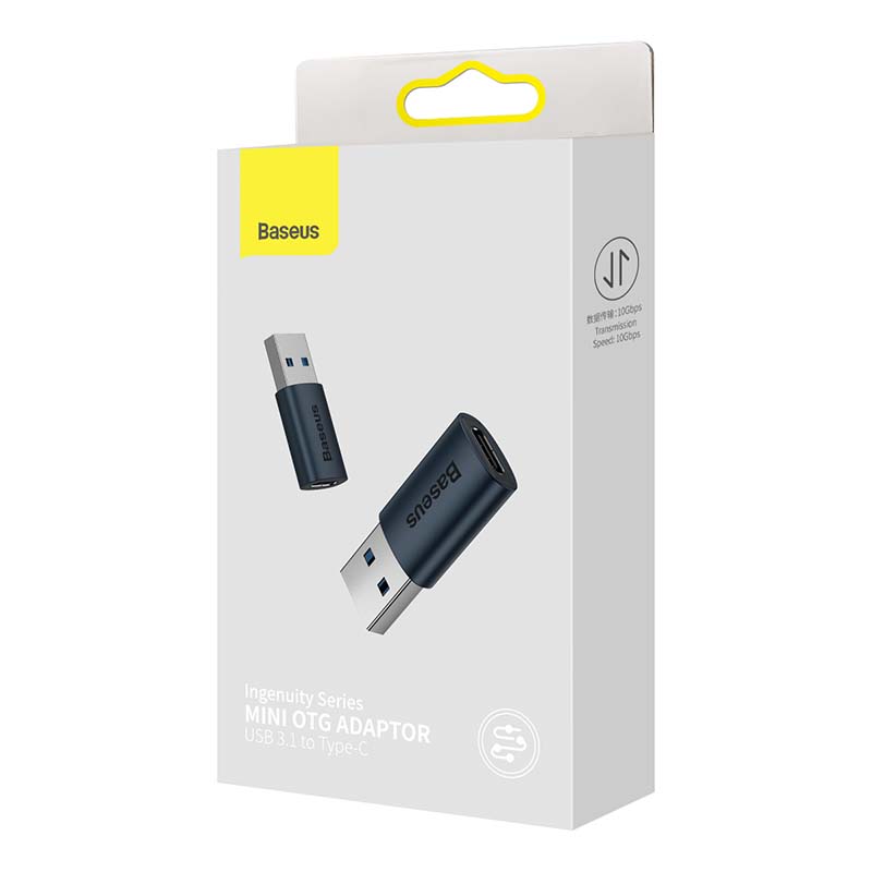 Baseus Ingenuity USB-A to USB-C adapter OTG (blue)