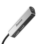 Baseus L52 Audio Adapter Lightning to Mini Jack 3.5mm i 2x Lightning (Silver)