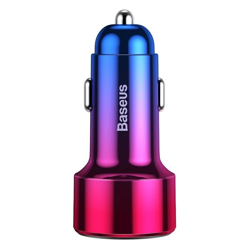 Baseus Magic Car Charger USB + USB-C QC 4.0  PD 45W (Red+Blue)