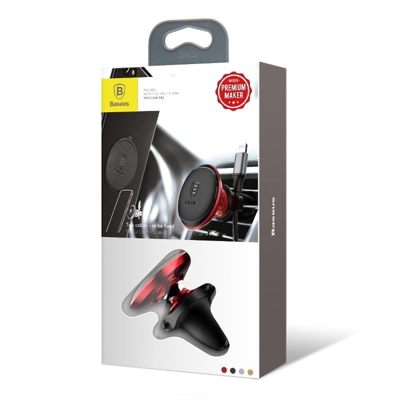 Baseus Magnetic Air Vent magnetic car holder for grid (Red)