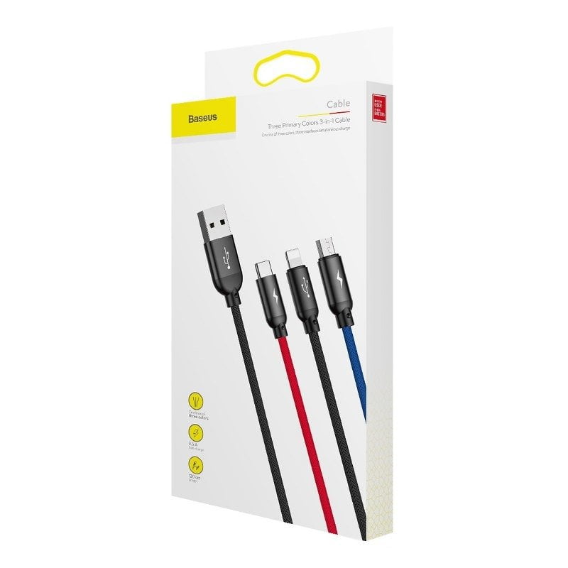 Baseus Rapid USB Cable 3in1 Type C / Lightning / Micro 3A 1