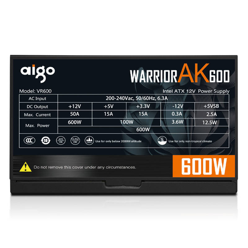 Computer Power Supply Aigo AK600 RGB (black)
