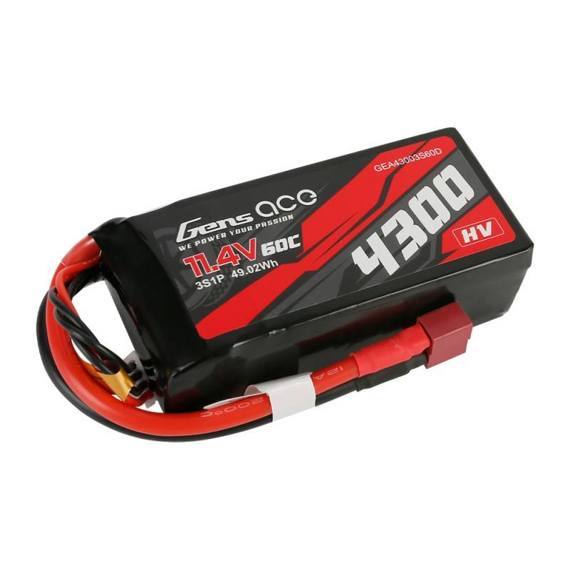 BatteryGens Ace 4300mAh 11.4V 60C 3S1P T-Plug