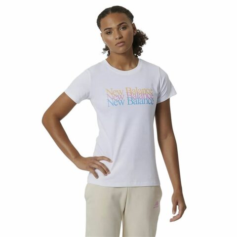 Γυναικεία Μπλούζα με Κοντό Μανίκι New Balance Essentials Celebrate Λευκό