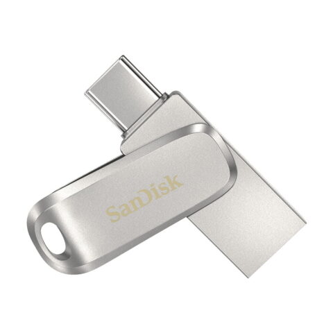 Κάρτα Μνήμης Micro SD με Αντάπτορα SanDisk Ultra Dual Drive Luxe Ασημί Χάλυβας 64 GB