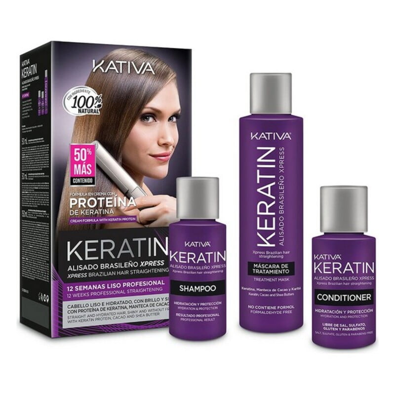 Θεραπεία Mαλλιών Ισιώματος Kativa Keratin Brasilian (3 pcs)