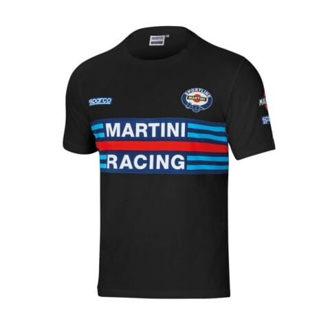 Ανδρική Μπλούζα με Κοντό Μανίκι Sparco Martini Racing Μαύρο (Μέγεθος L)