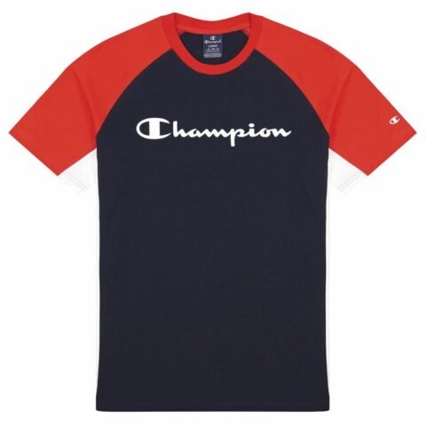 Ανδρική Μπλούζα με Κοντό Μανίκι Champion Block Script Μπλε