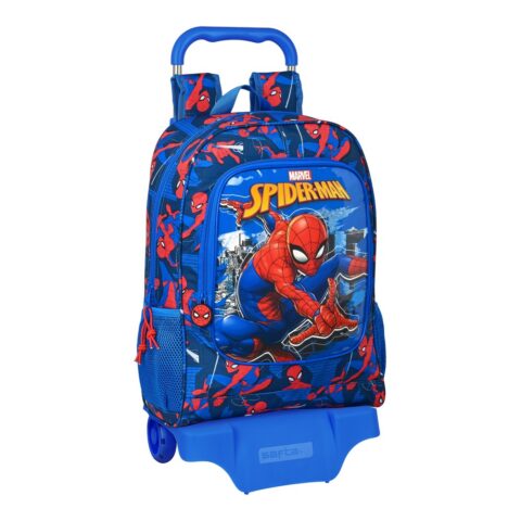 Σχολική Τσάντα με Ρόδες Spiderman Great power Μπλε Κόκκινο 32 x 42 x 14 cm