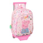 Σχολική Τσάντα με Ρόδες Peppa Pig Having Fun Ροζ (26 x 34 x 11 cm)