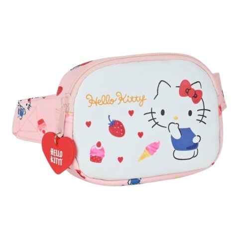 Τσάντα Mέσης Hello Kitty Happiness girl Ροζ Λευκό (14 x 11 x 4 cm)