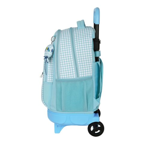 Σχολική Τσάντα με Ρόδες BlackFit8 Fly With Me Λευκό Sky μπλε (33 x 45 x 22 cm)