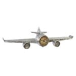 Ρολόι Τοίχου DKD Home Decor Αεροπλάνο Μέταλλο Ξύλο MDF (101 x 22 x 26 cm)