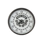 Ρολόι Τοίχου DKD Home Decor Λευκό Κρυστάλλινο Σίδερο Gris Oscuro (58.5 x 10.5 x 58.5 cm)