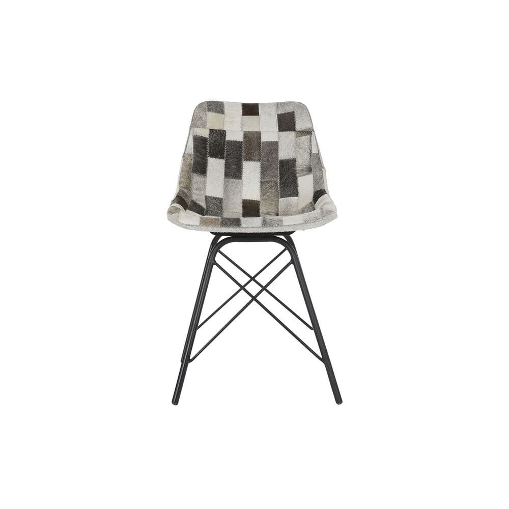 Καρέκλα Τραπεζαρίας DKD Home Decor Μαύρο Μέταλλο Δέρμα (45.5 x 52 x 79 cm)