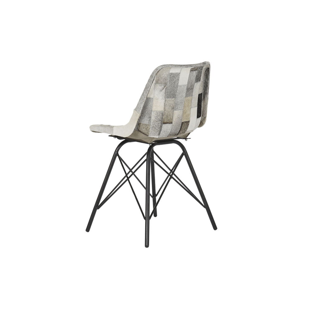 Καρέκλα Τραπεζαρίας DKD Home Decor Μαύρο Μέταλλο Δέρμα (45.5 x 52 x 79 cm)