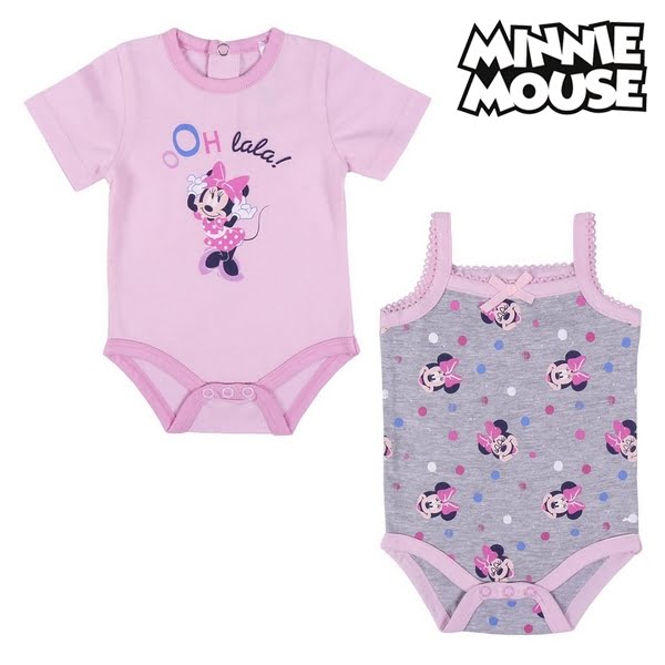 Body Minnie Mouse Γκρι Ροζ (2 uds)