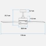 Ανεμιστήρας Οροφής Universal Blue UVT1310-20 70 W Μαύρο (119 cm)