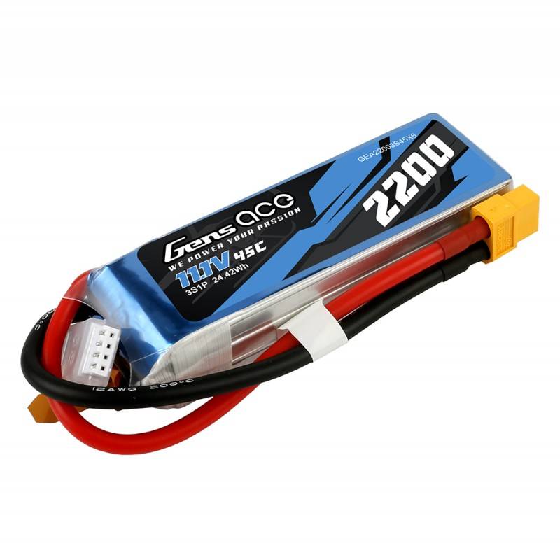 Battery Gens Ace 2200mAh 11.1V 45C 3S1P XT60