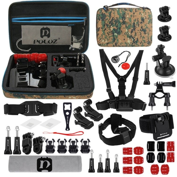 Puluz 45 in 1 Accessories Ultimate Combo Kits for sports cameras PKT29