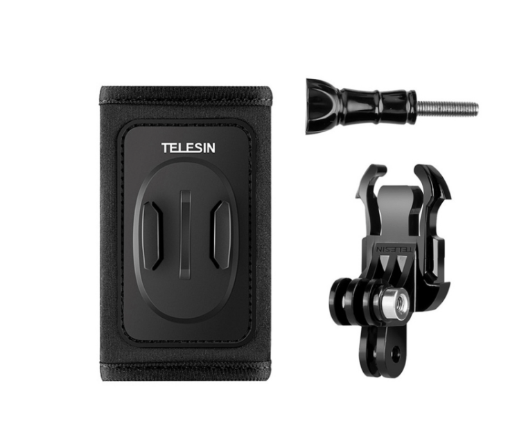 Telesin backpack strap mount kit with J-hook mount for sports cameras (GP-BPM-003)