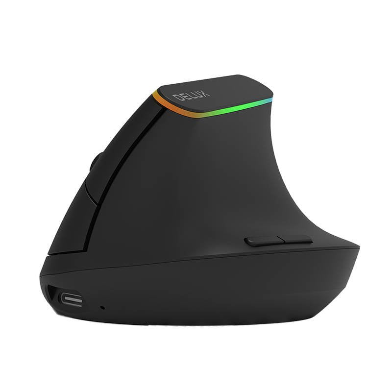 Wireless Vertical Mouse Delux M618DB BT4.0 + 2.4Ghz 4000DPI RGB