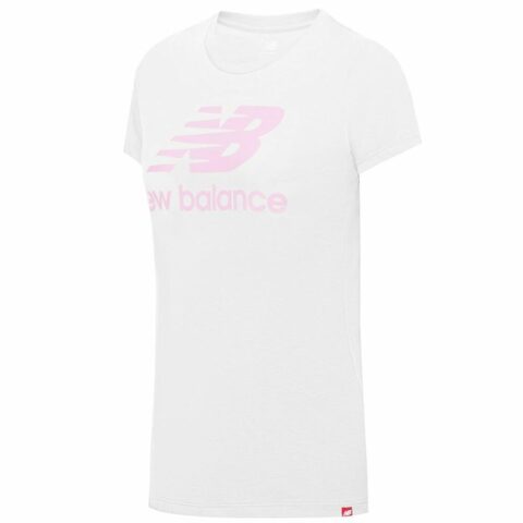 Γυναικεία Μπλούζα με Κοντό Μανίκι Essentials Stacked Logo New Balance WT91546_SST Λευκό