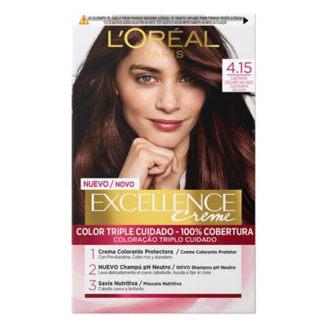 Μόνιμη Βαφή Excellence L'Oréal Paris Excellence 4.15 Καστανό Σκούρο Nº 9.0-rubio muy claro 192 ml