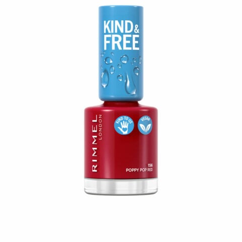 βαφή νυχιών Rimmel London Kind & Free 156-poppy pop red (8 ml)
