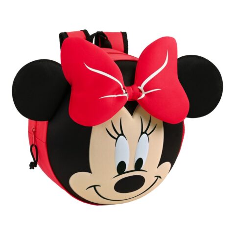 Παιδική Τσάντα 3D Minnie Mouse Κόκκινο Μαύρο (31 x 31 x 10 cm)