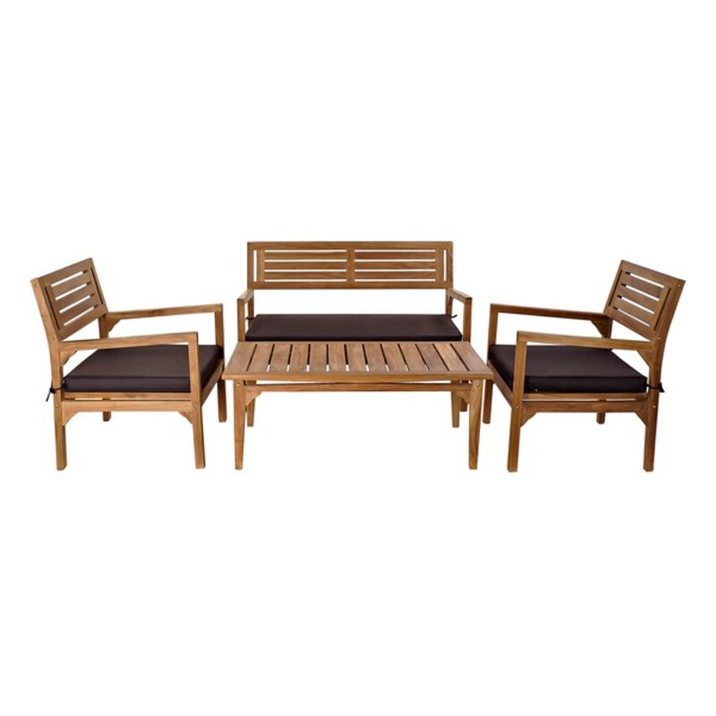 Σετ Τραπέζι με 3 Καρέκλες DKD Home Decor   Ξύλο Τικ βαμβάκι (127 x 72 x 88 cm) (4 pcs)