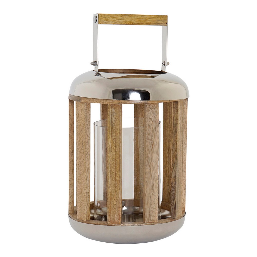 Lanterne DKD Home Decor Ασημί Ξύλο Μέταλλο (22 x 22 x 32 cm)