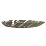 Κεντρικό Τραπεζιού DKD Home Decor Χρυσό Πράσινο Ρητίνη Τροπικό Φύλλο φυτού (34 x 29 x 5 cm)