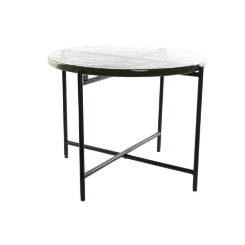 Βοηθητικό Τραπέζι DKD Home Decor Κρυστάλλινο Μαύρο Μέταλλο Σύγχρονη (50 x 50 x 42 cm)