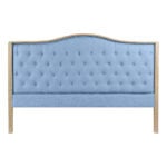 Κεφαλάρι κρεβατιού DKD Home Decor Μπλε λινό ξύλο καουτσούκ (180 x 10 x 120 cm)