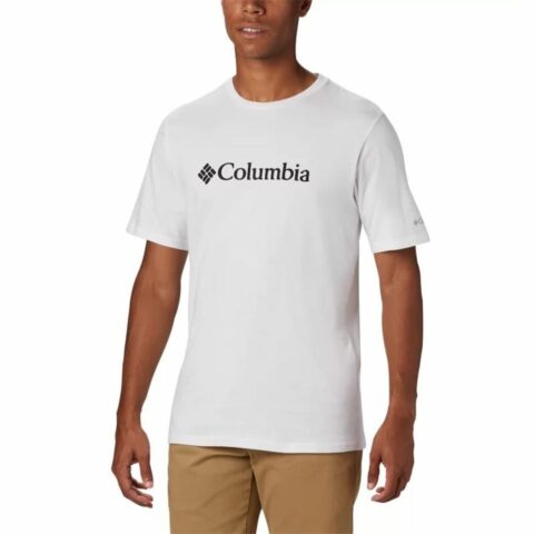 Kοντομάνικο Aθλητικό Mπλουζάκι Columbia Basic Logo Λευκό