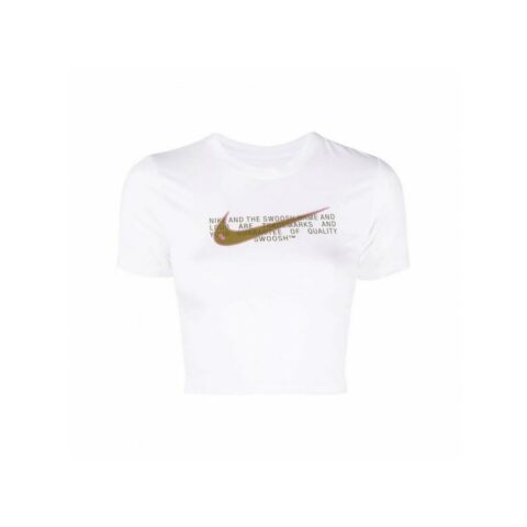 Γυναικεία Μπλούζα με Κοντό Μανίκι  TEE SLIM CRP SWOOSH DN5798 Nike 100 Λευκό