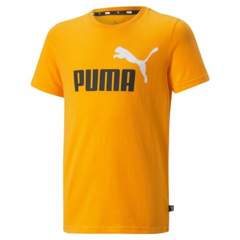 Kοντομάνικο Aθλητικό Mπλουζάκι Puma Essentials+ Two-Tone Logo Πορτοκαλί