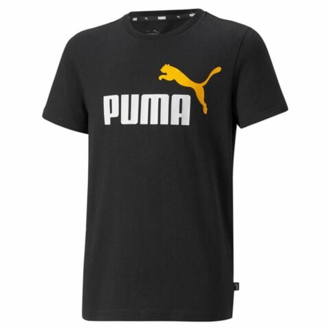 Kοντομάνικο Aθλητικό Mπλουζάκι Puma Essentials+ Two-Tone Logo Μαύρο