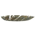 Κεντρικό Τραπεζιού DKD Home Decor Χρυσό Πράσινο Ρητίνη Τροπικό Φύλλο φυτού (34 x 29 x 5 cm)