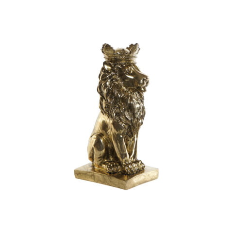 Διακοσμητική Φιγούρα DKD Home Decor Χρυσό Λέων Ρητίνη (15 x 18 x 34 cm)