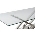 Βοηθητικό Τραπέζι DKD Home Decor Κρυστάλλινο Χάλυβας Ασημί (120 x 60 x 43 cm)