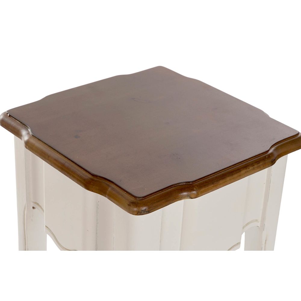 Σετ με 2 τραπέζια DKD Home Decor Λευκό Καφέ (2 pcs) (35 x 35 x 80 cm)