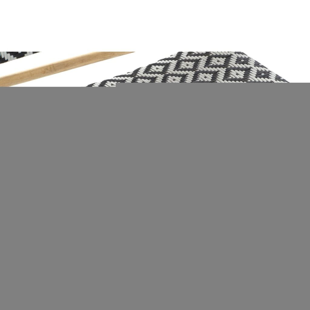 Κάθισμα DKD Home Decor Φυσικό Ξύλο Τικ Μαύρο Λευκό PVC (65 x 80 x 68 cm)