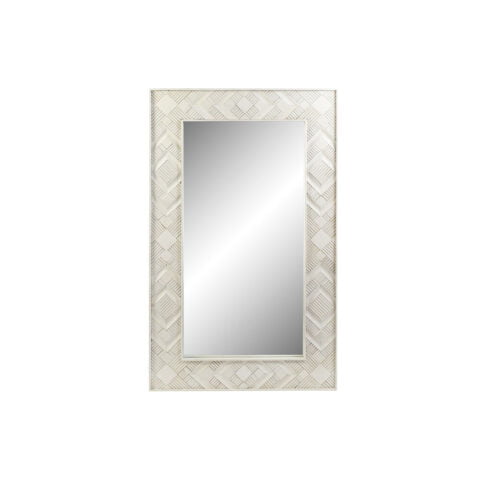 Τοίχο καθρέφτη DKD Home Decor Λευκό Ξύλο από Μάνγκο Ρόμπος (154 x 4 x 92 cm)