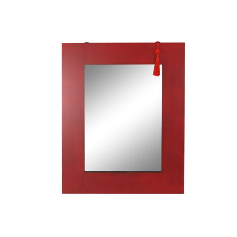 Τοίχο καθρέφτη DKD Home Decor Καθρέφτης Έλατο Κόκκινο Μαύρο MDF (70 x 2 x 90 cm)