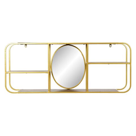 Τοίχο καθρέφτη DKD Home Decor Καθρέφτης Χρυσό Μέταλλο Ξύλο Καφέ (100 x 18 x 40 cm)