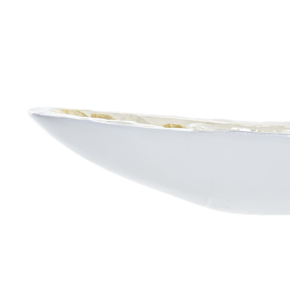 Κεντρικό Τραπεζιού DKD Home Decor Μωσαϊκό Λευκό Από φίλντισι Ρητίνη Ανοιχτό καφέ (50 x 16 x 8 cm)